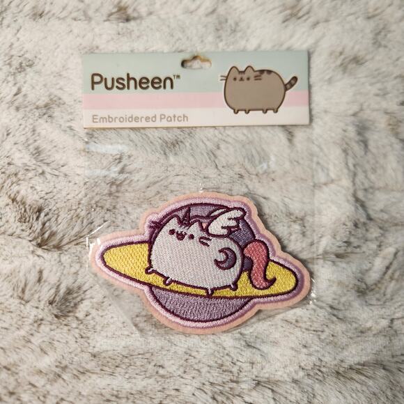 Pusheen Unicorn Space Iron-On Patch Pink and Purple - Picture 1 of 3